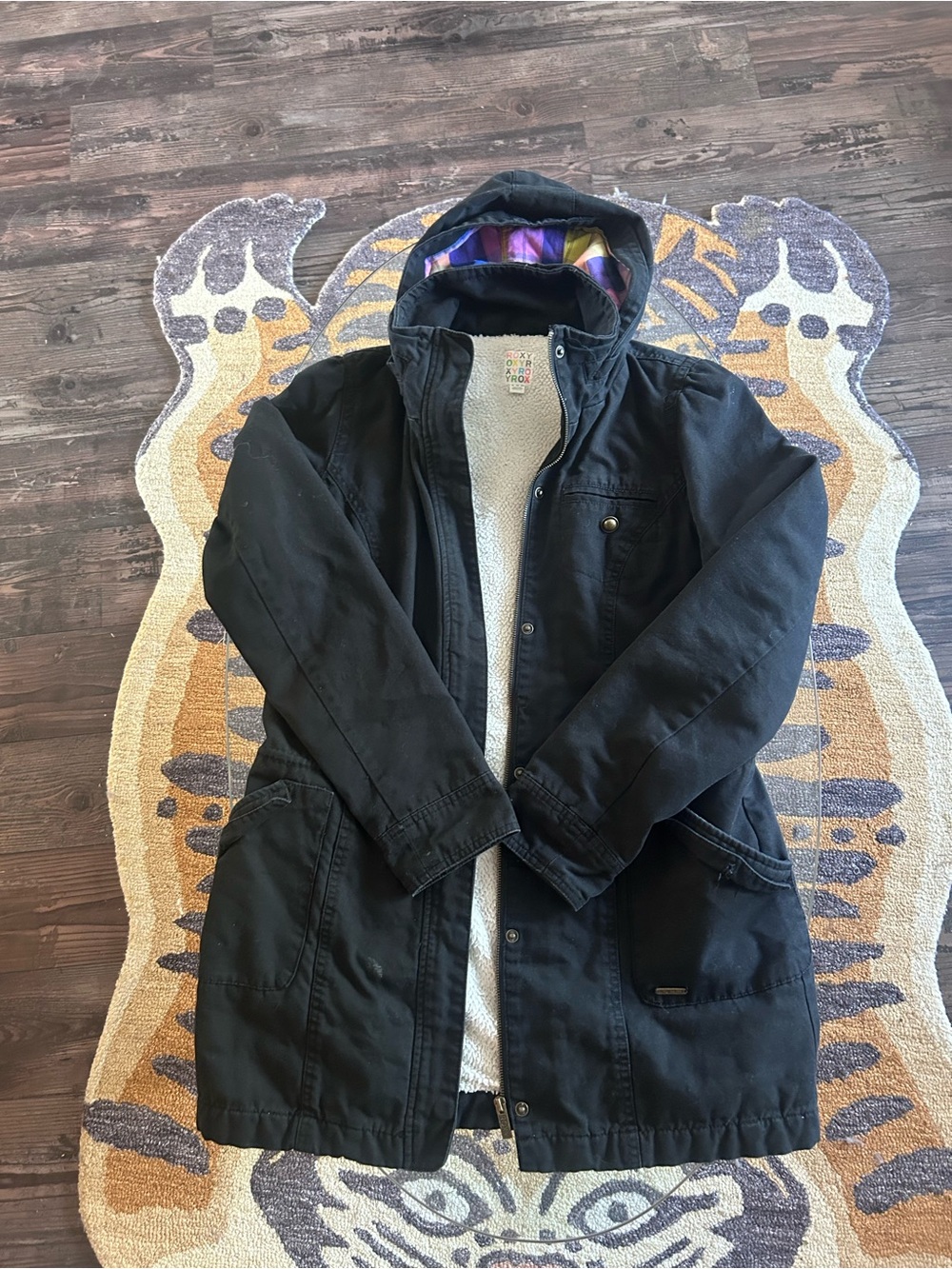 Roxy canvas jacket with fleece lining